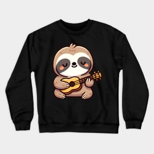 Serene Sloth Strumming a Guitar Crewneck Sweatshirt